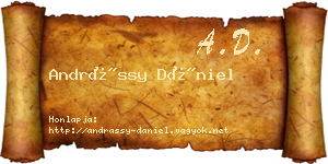 Andrássy Dániel névjegykártya